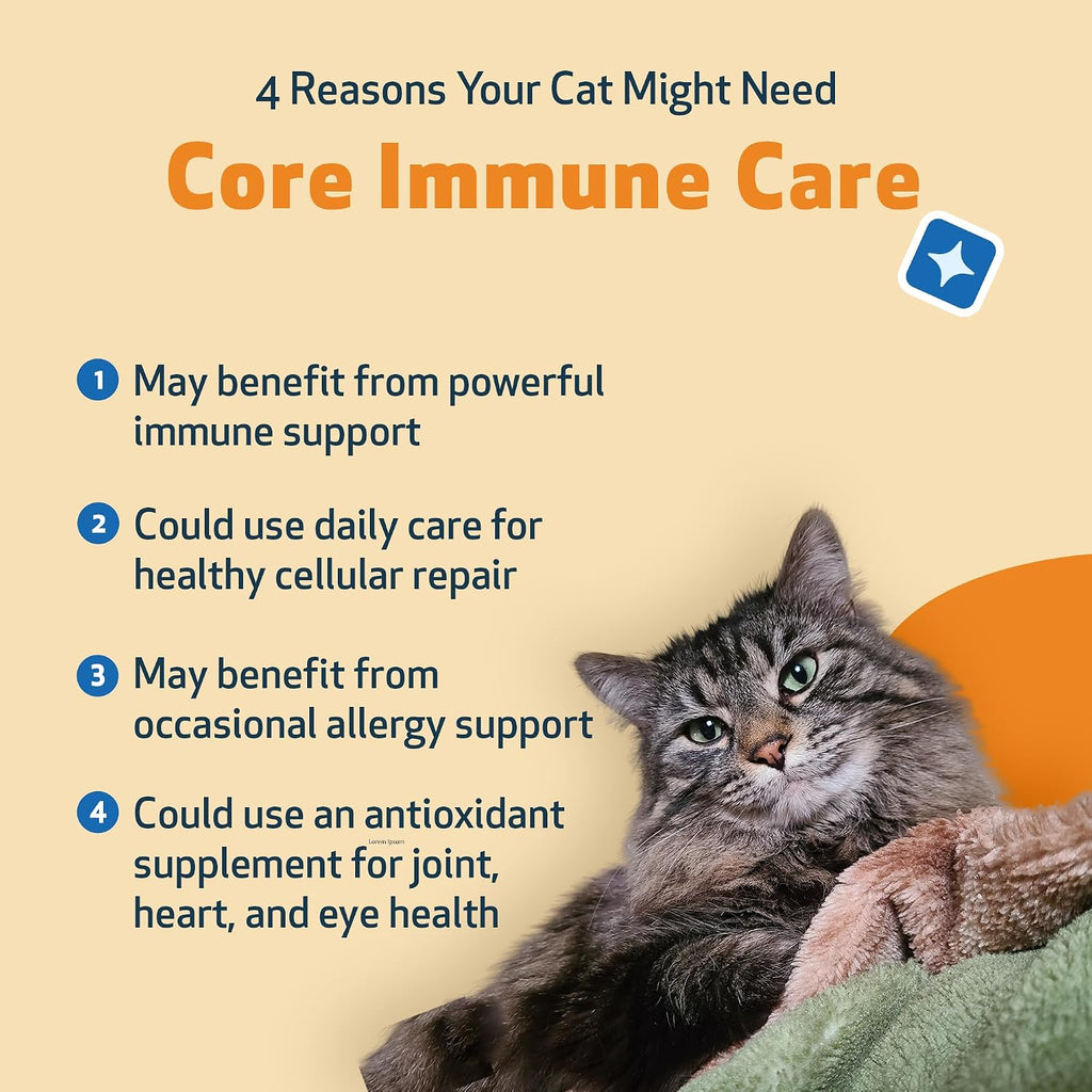 Pet Wellbeing cat immune support supplement label details
