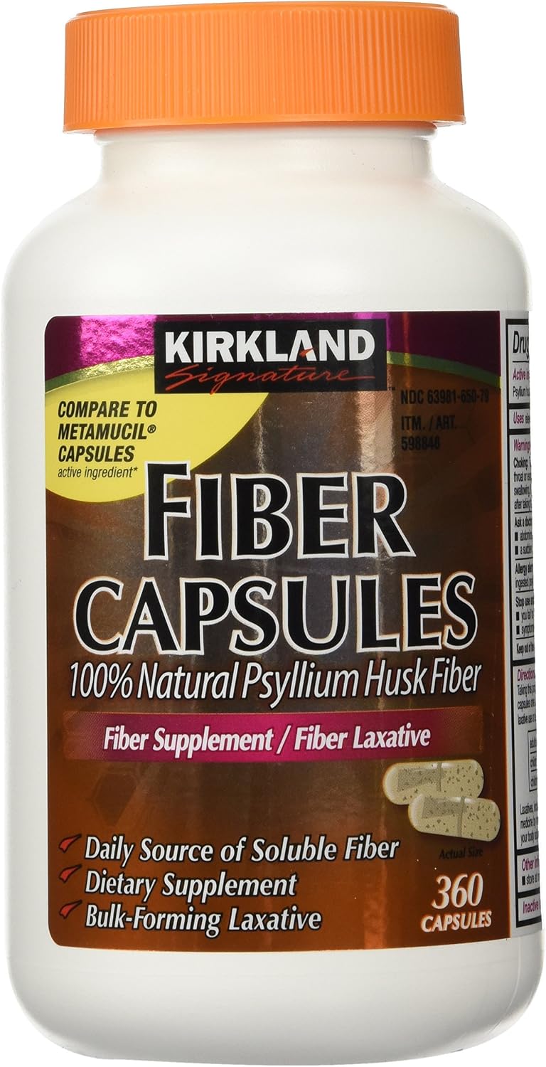Fiber Capsules Kirkland Therapy for Regularity/Fiber Supplement, 360 capsules - Compare to the Active Ingredient in Metamucil Capsules - Image 10