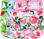 Back view of the Wegreeco washable dog nappy showing the elasticized tail opening designed for female pets.