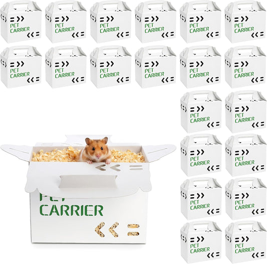 Coloch 20 Pack Cardboard Pet Carrier for Small Pets, 11x8x6 Inches Disposable Pet Transport Box for Small Pets, Chicks, Pullets, Fowls, Hamsters, Gerbils, Not for Adult Cats or Dogs - Image 1