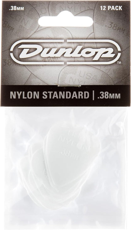A collection of twelve genuine Jim Dunlop 44P38 flexible nylon plectrums imported from the USA.