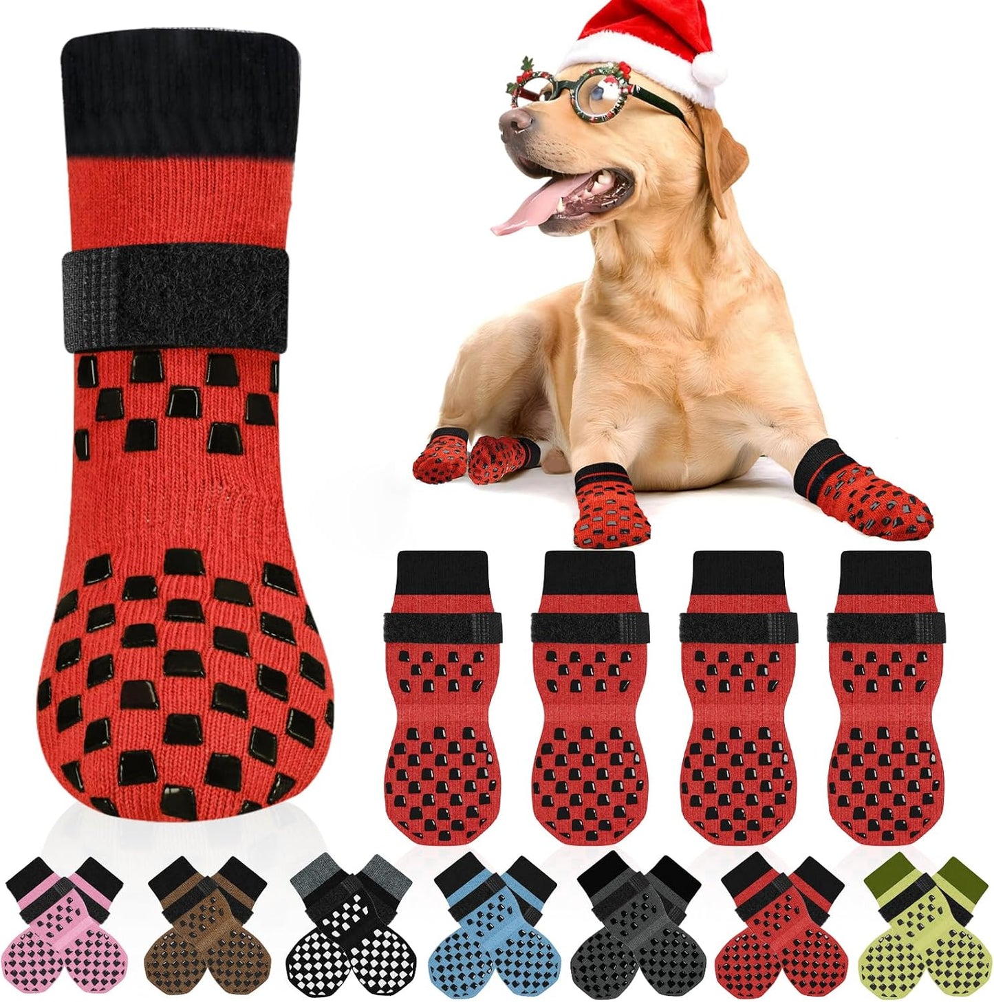Packaging and included size information for aiedouler pet socks