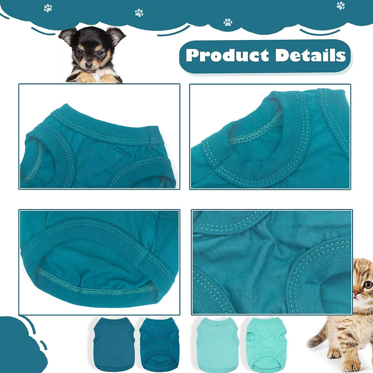 Close up fabric detail of Uswalnna breathable summer pet clothing.