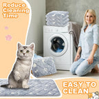 Folded self heating cat bed placed inside the orange storage bag