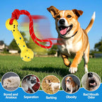 Yellow bumper pet toy floating on water surface highlighting high buoyancy for outdoor summer training