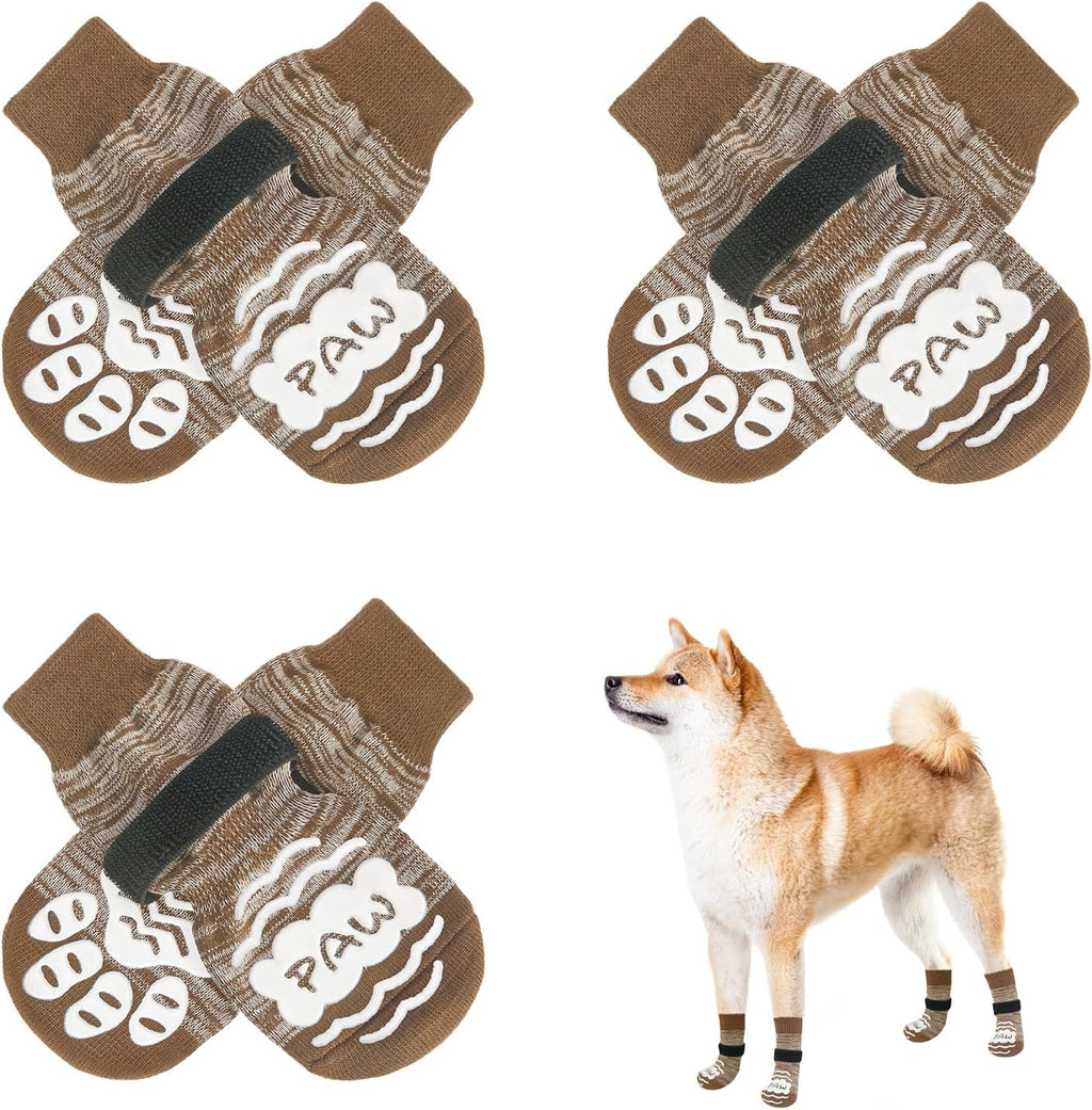 Beautyzoo anti slip dog socks front view with rubber grips