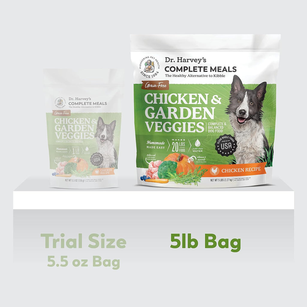 Dr. Harvey's grain-free dehydrated dog food packaging
