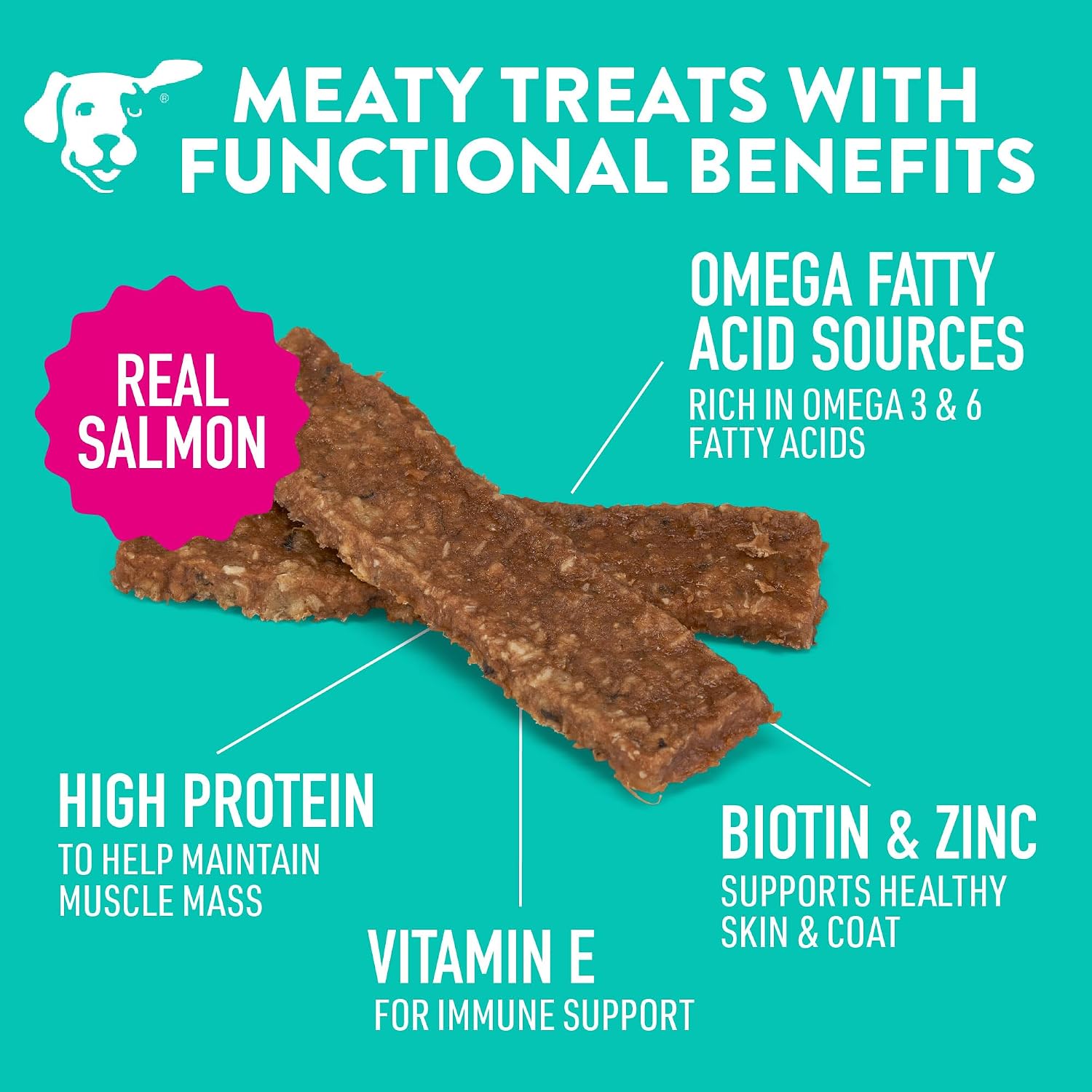 Dogswell grain free salmon jerky treats nutrition facts label