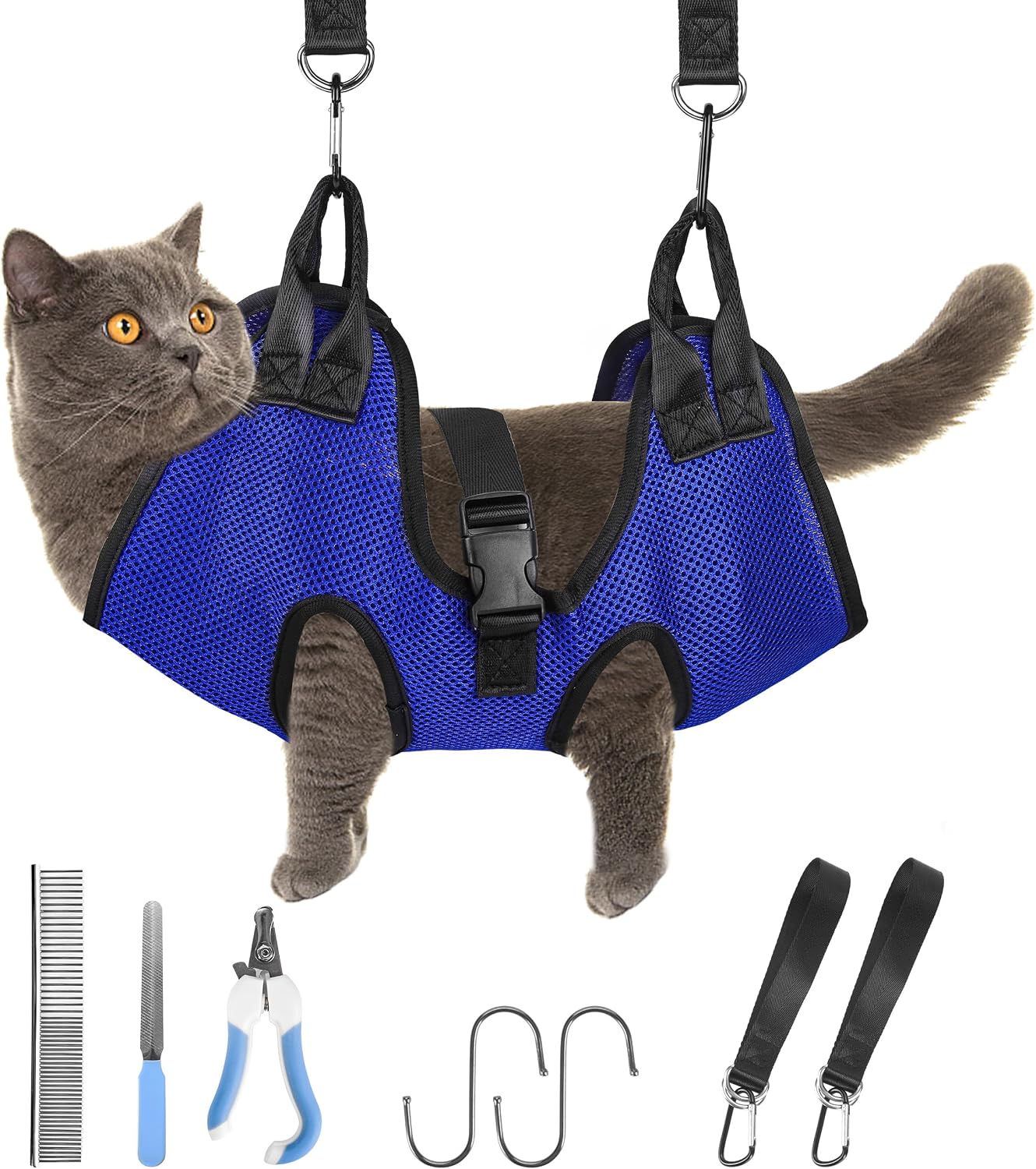 PatiencET pink pet hammock hanging harness for home grooming