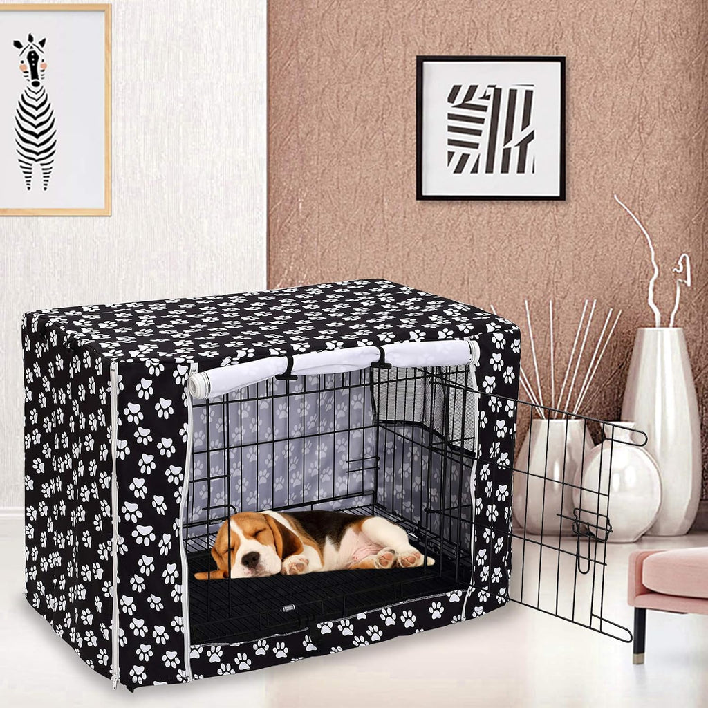 Machine washable dog crate blanket flat layout view demonstrating thick stain resistant material structure