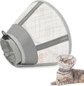 Supet soft cat cone collar front view orange mesh recovery cone for small cats