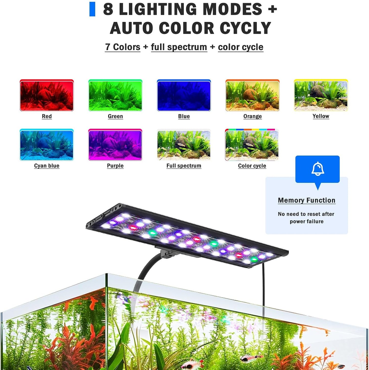 Aqqa LED aquarium light simulating blue moonlight setting