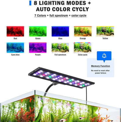Aqqa LED aquarium light simulating blue moonlight setting