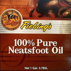 Fiebings natural leather preservative bottle shown with work boots