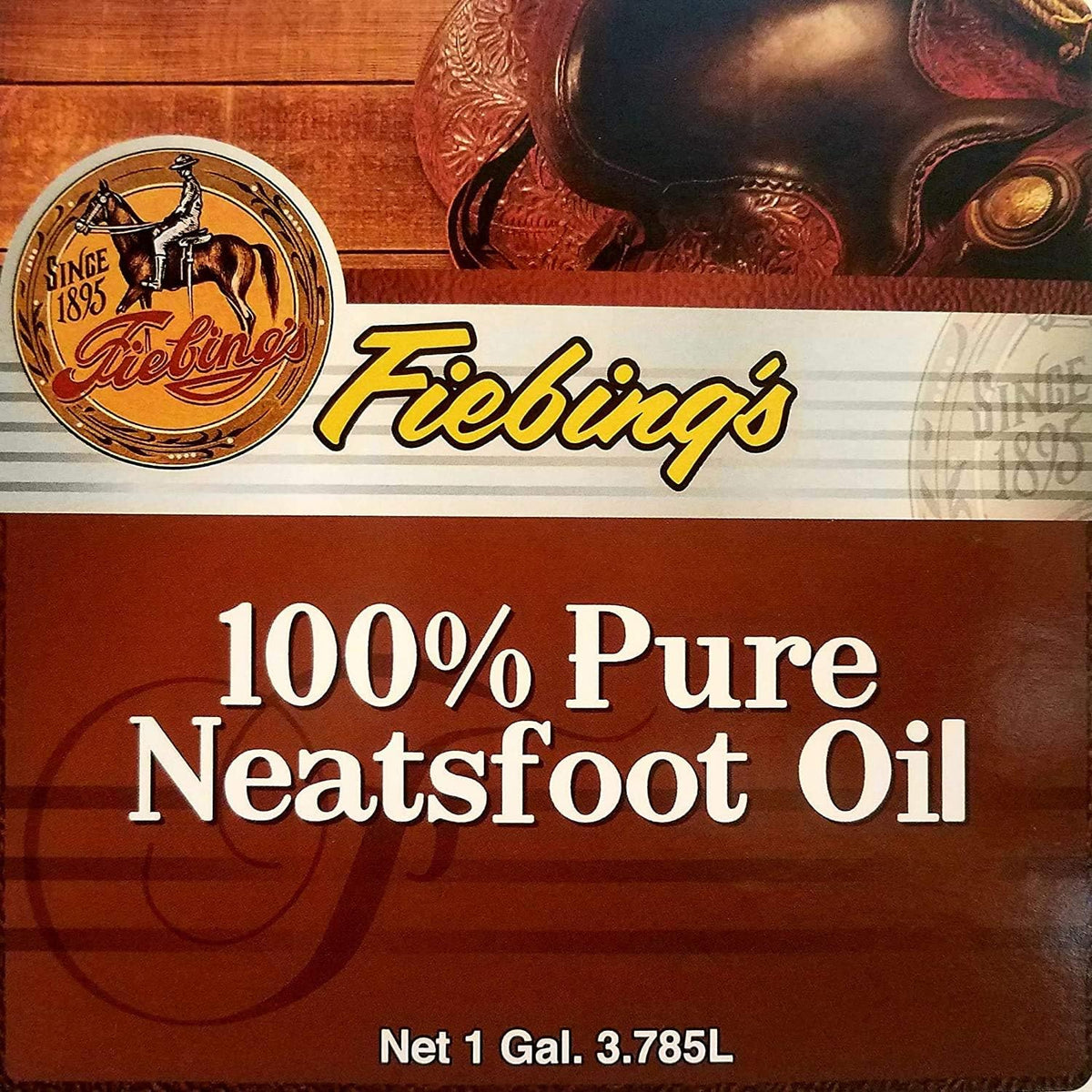 Fiebings natural leather preservative bottle shown with work boots