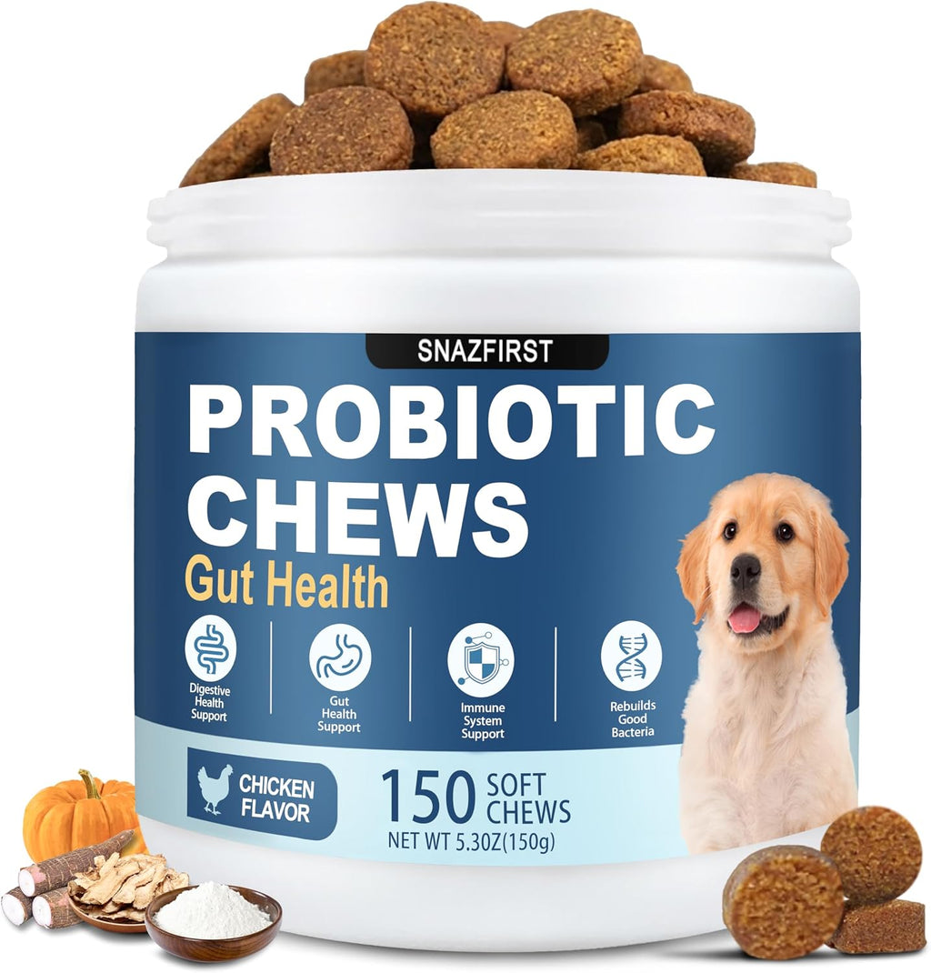 Drool Duke Dog Probiotic Chews front view of packaging for pet gut health.