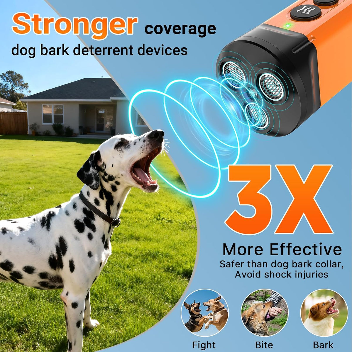 Pablo rechargeable anti barking device handheld view