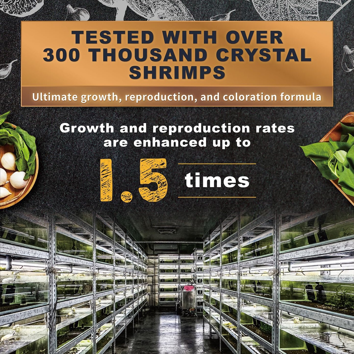High protein aquarium shrimp diet top view