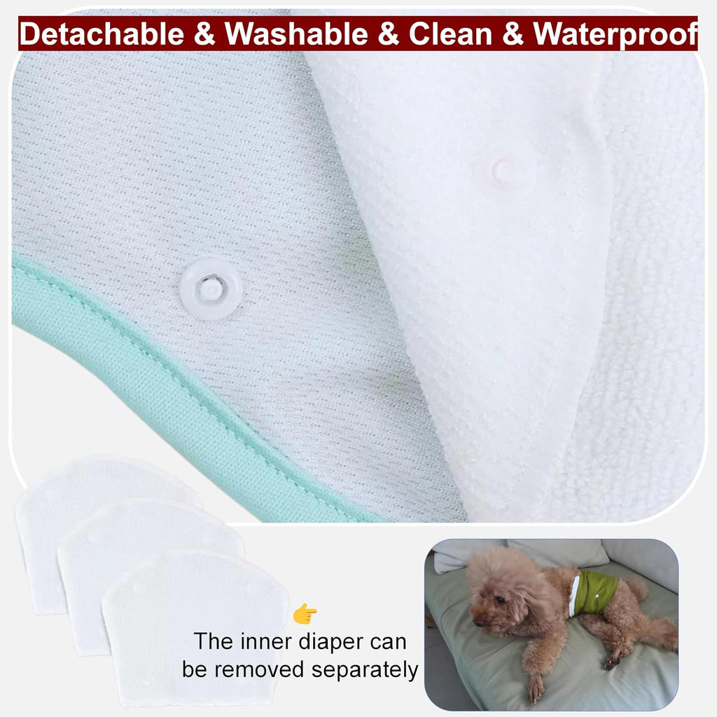 Reusable brown male dog belly wrap showing the white absorbent lining
