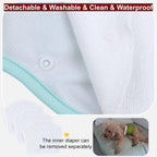 Reusable brown male dog belly wrap showing the white absorbent lining