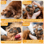 White cordless pet grooming shaver showing smart battery display screen interface