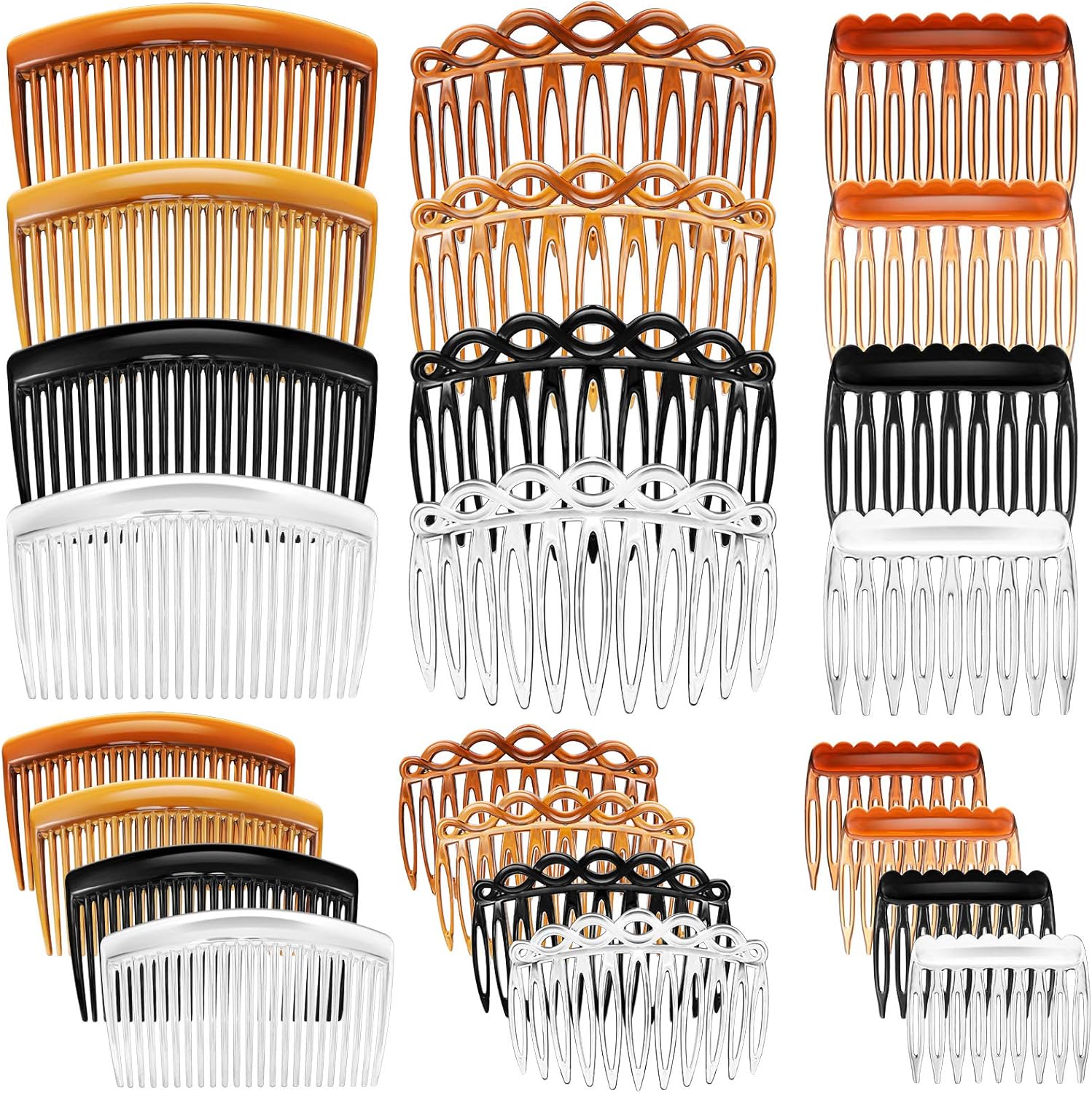Chuangdi 24 piece French hair side comb set front view