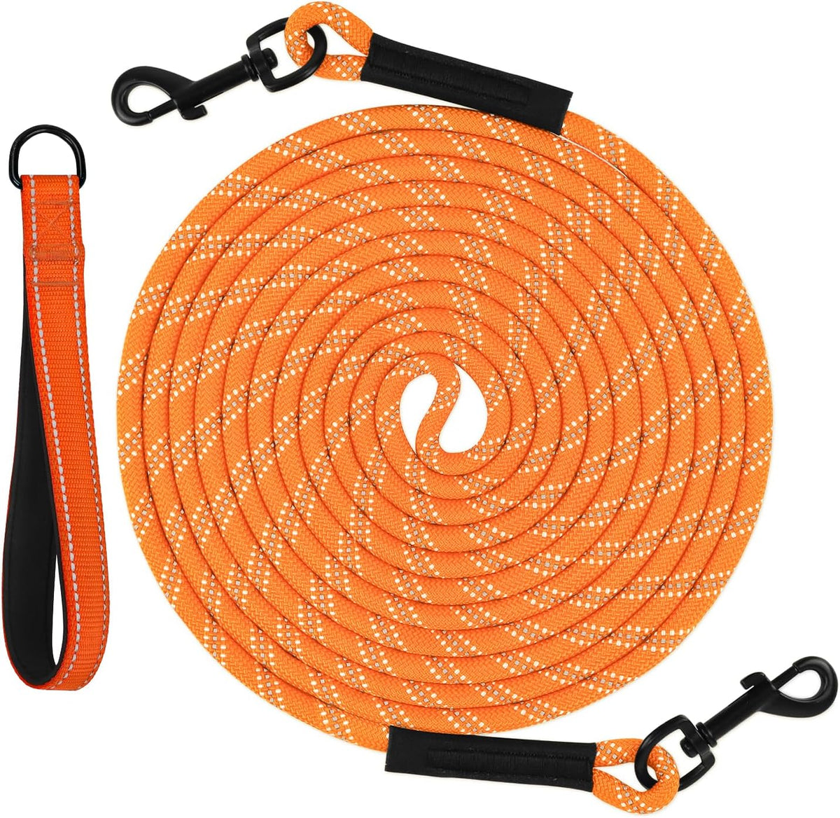Taglory Long Dog Leash with Removable Padded Handle Tie Out, 15/30/50/66FT Heavy Duty Training Leash with 2 Swivel Hooks for Large Medium Small Dogs Camping, Hiking, Walking, Backyard, Black, 30FT - Image 11