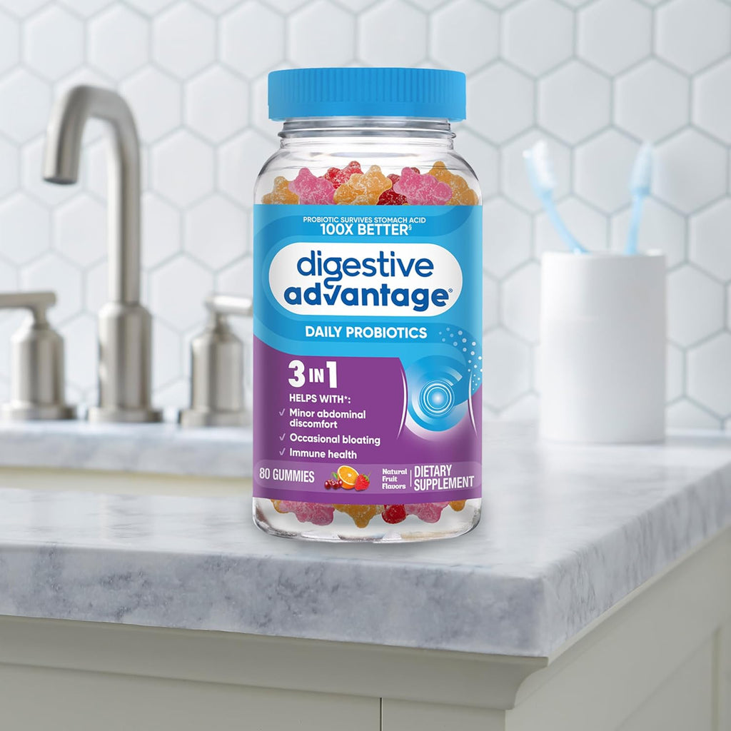 Digestive Advantage Daily Probiotic, Natural Fruit Flavor - 80ct Gummies - Image 9