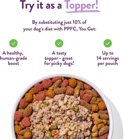 Natural lamb and brown rice recipe dog food pouch back label nutrition details