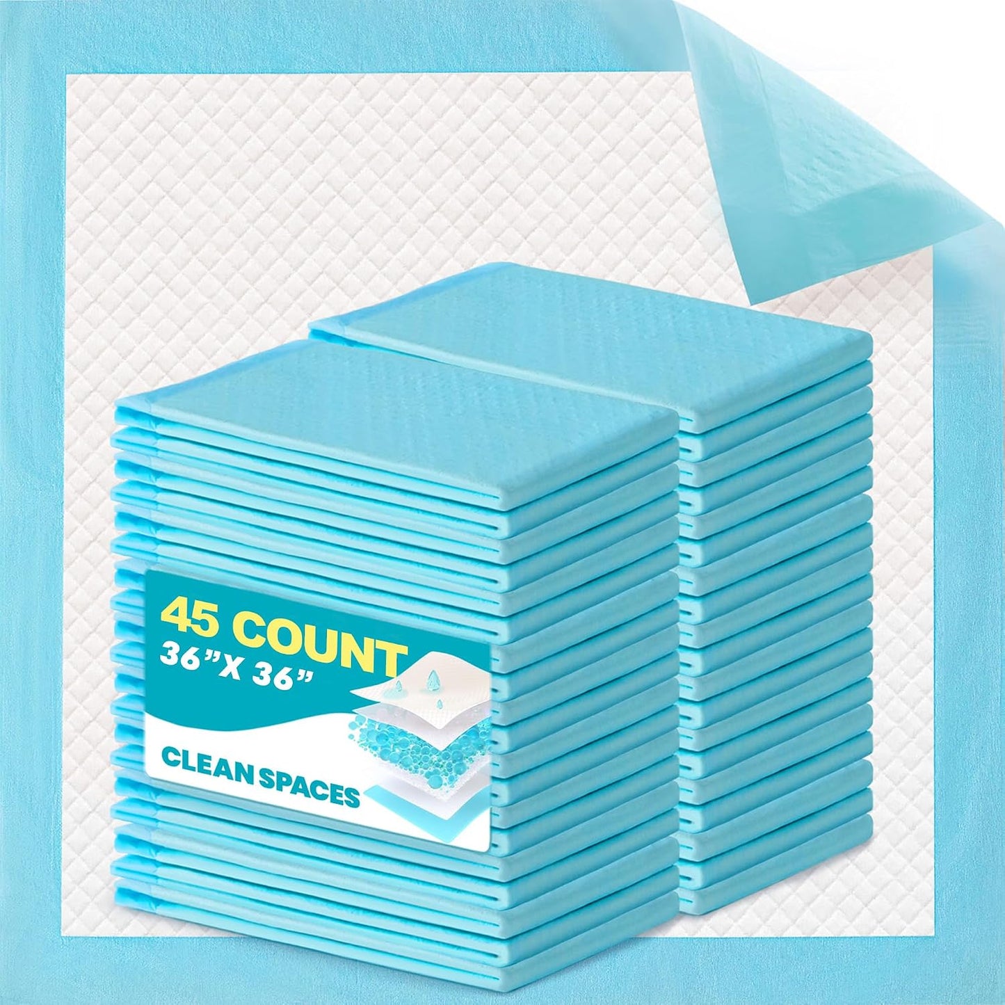Clean Spaces Extra Large Puppy Pads 28"x34",Super Absorbent Disposable Pee Pads for Dogs / Wee Wee Pads / Potty Training Pads, Incontinence Bed Underpads for Adults, 50 Count - Image 10