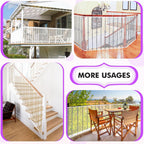 tupi Banister Guard for Baby and Pets - 300cm Extra Long Balcony Netting, Heavy Duty Stair Railing Cover, Child Safety Mesh for Kids and Toddlers, No Drill Barrier with 41 Zip Ties - Image 6