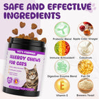Chicken flavored cat allergy treats for itchy skin and paw licking management.