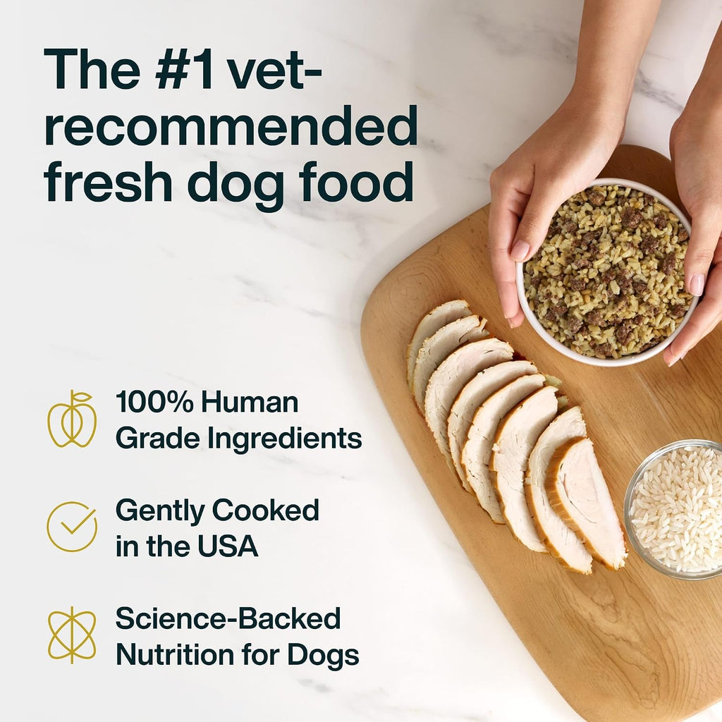 Human grade turkey and rice fresh dog food recipe limited ingredient nutrition info