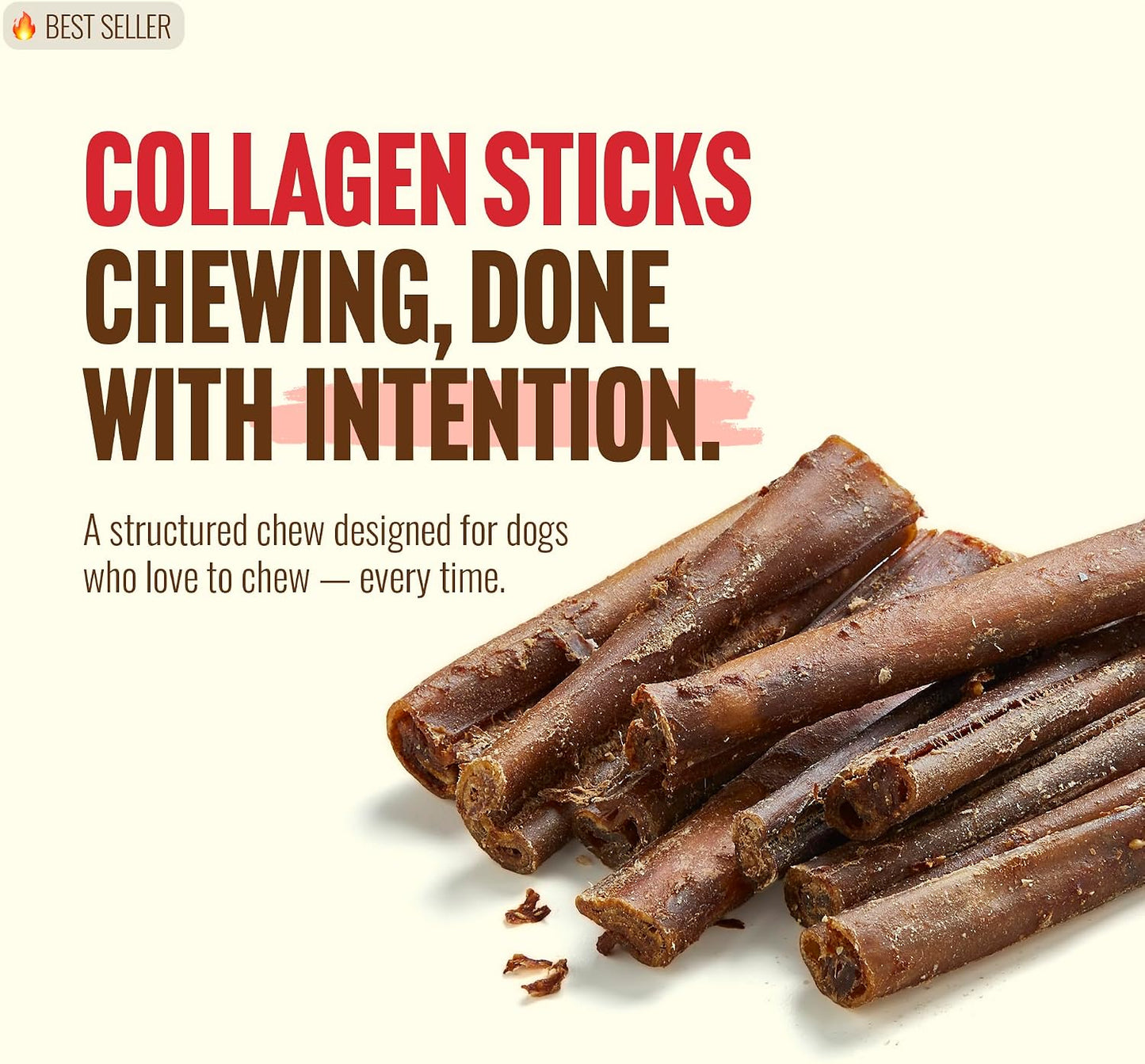 Natural Farm four inch collagen dog treats packaging made from sugarcane