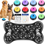 Dog Buttons for Communication,8Pcs 8 Color Talking Button Set with 30s Recordable Voice Pet Training Buzzers with 2 Mats & 2 Stickers, Talking Buttons for Dogs & Cats (Batteries Not Included) - Image 10