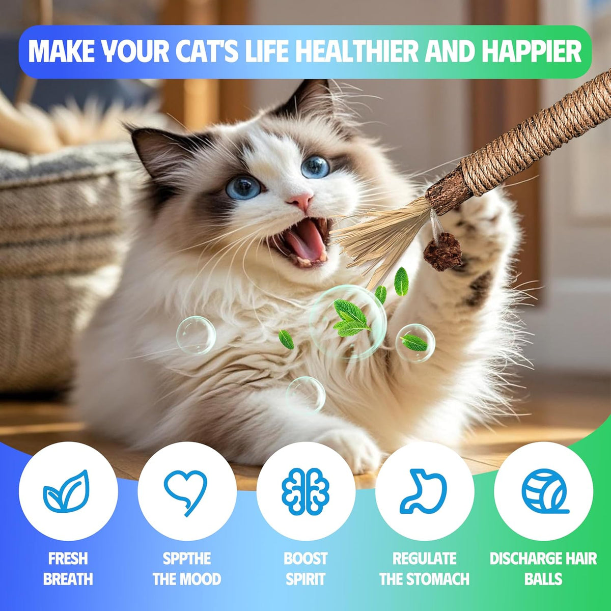 Refillable catnip bag included with Gbsyu cat toy kit