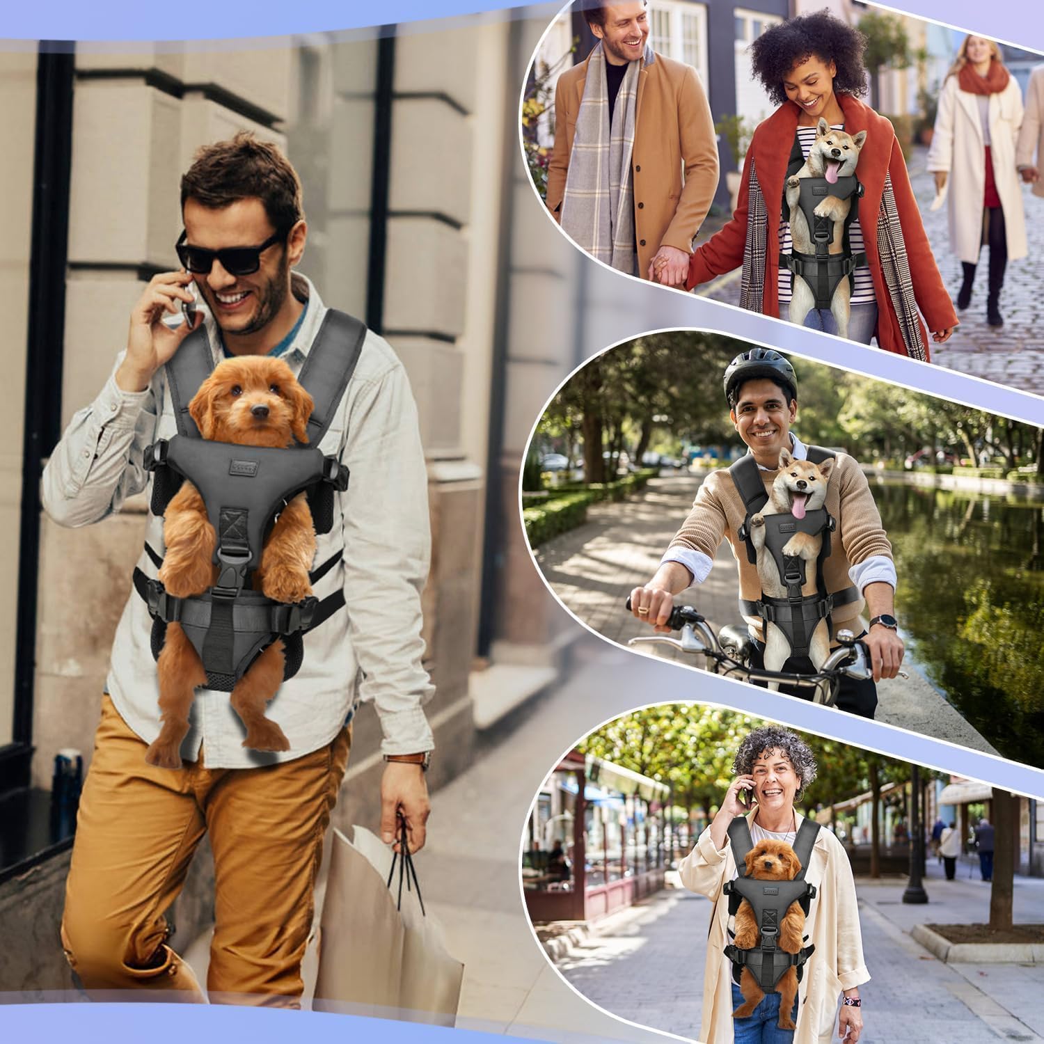 YUDODO imported puppy travel backpack showing padded straps and secure zippers