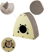 The Licker Store Koko modern cat cave scratcher almond finish premium feline hideout