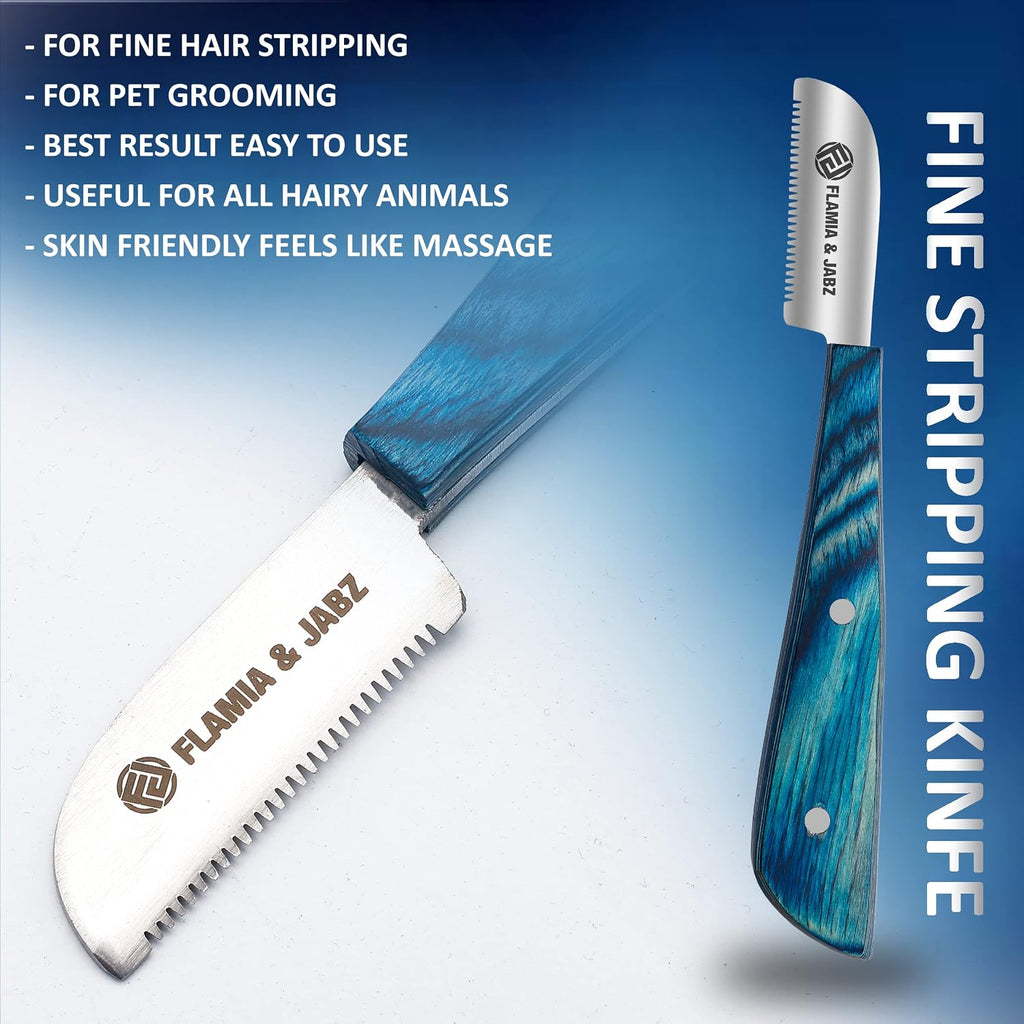 Full layout of the authentic FLAMIA & JABZ six piece right handed grooming kit