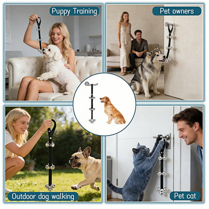 Dog nudging Pawbee door bell for house training