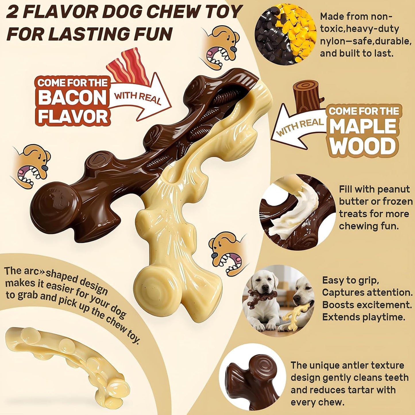 Sihrmiu tree-fork design dog toy for teeth cleaning
