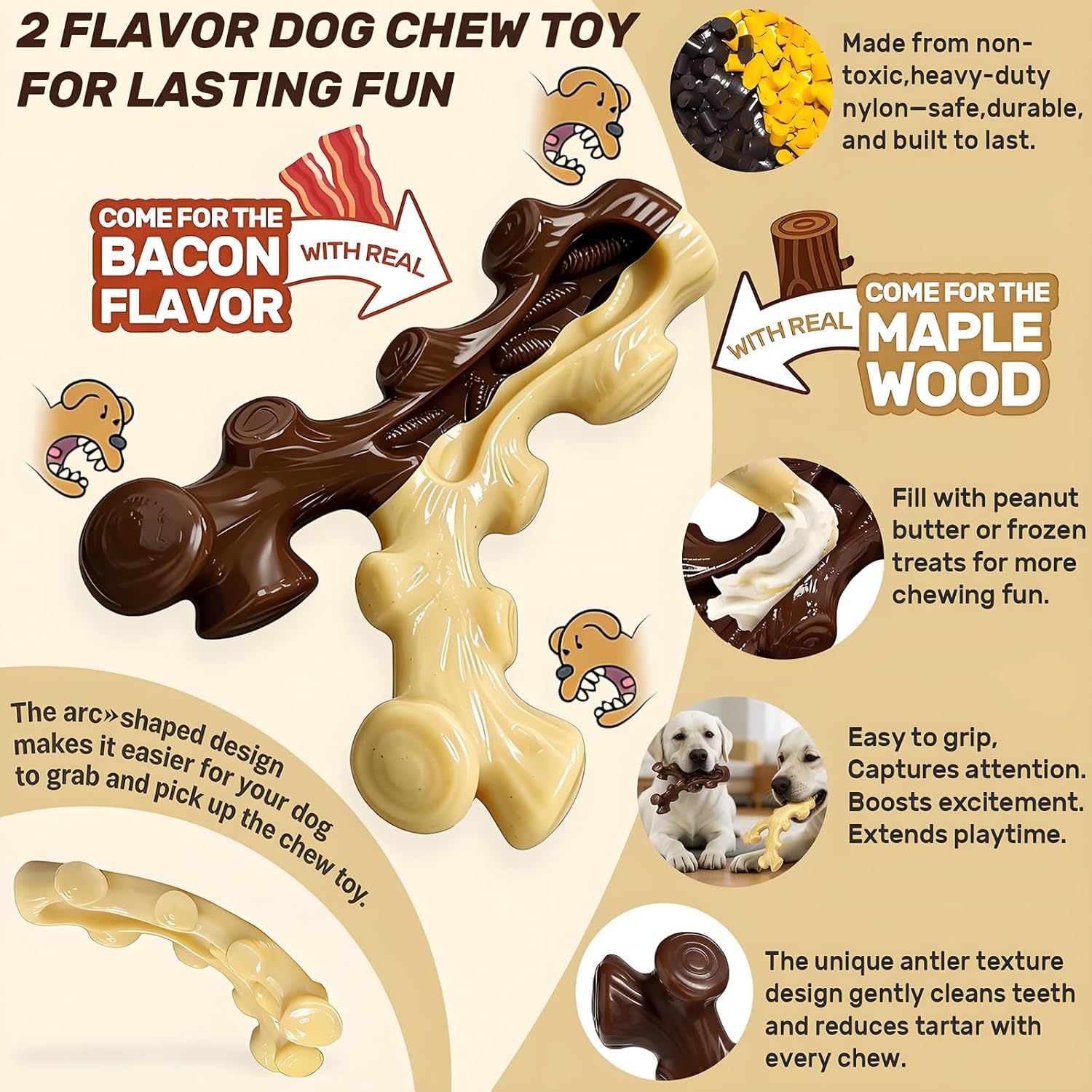Sihrmiu tree-fork design dog toy for teeth cleaning