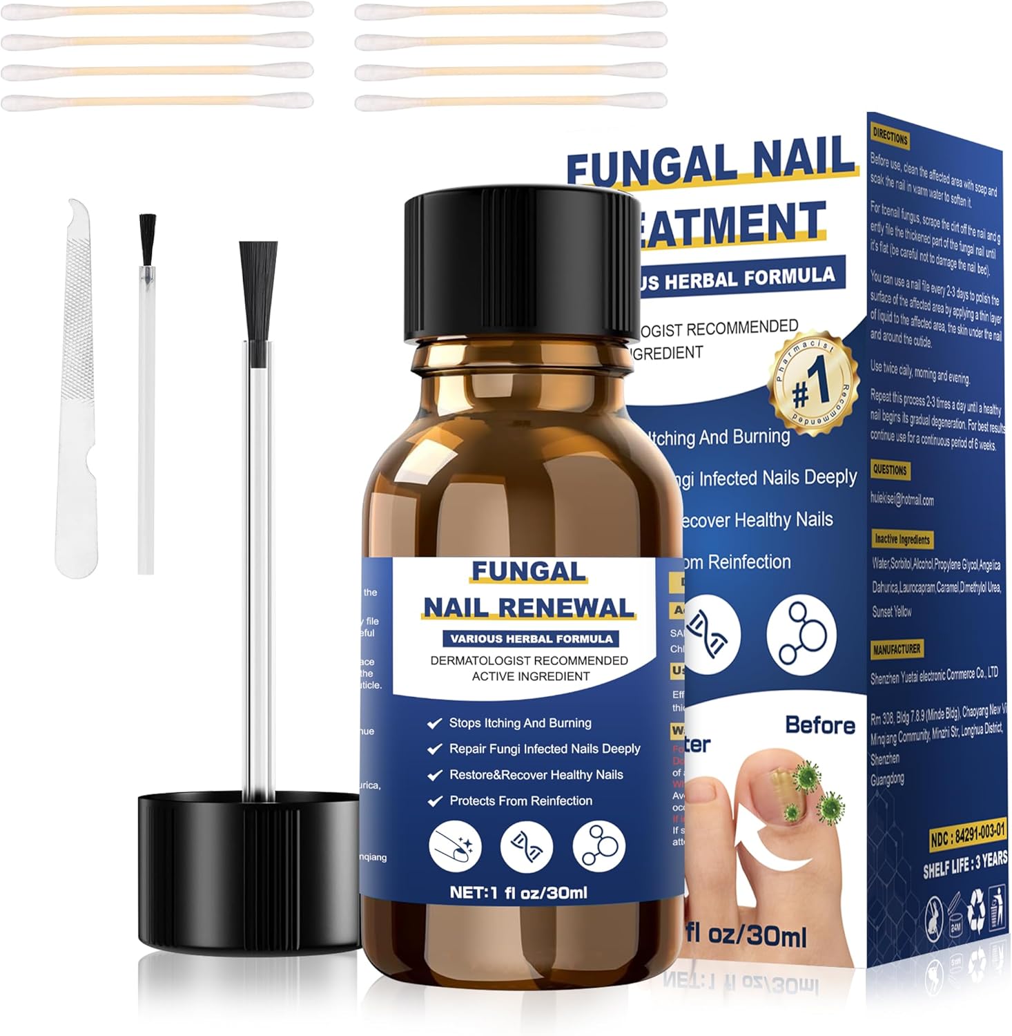 Sechkiss Toenail Fungus Treatment 30ml bottle front view for fungal nail repair.