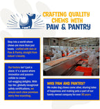 Back of pack showing ingredients of Paw and Pantry beef rolls