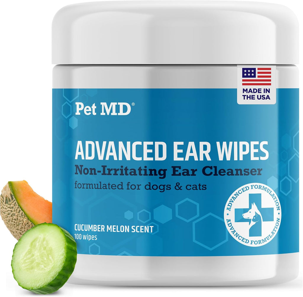 Pet MD Advanced Ear Finger Wipes for Dogs & Cats - Cucumber Melon (50ct) | Non-Irritating Cat Ear Wipes & Puppy Ear Cleaner - Pet Safe Cleaner to Aid in Itchiness and Odor - Image 9
