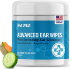 Pet MD Advanced Ear Finger Wipes for Dogs & Cats - Cucumber Melon (50ct) | Non-Irritating Cat Ear Wipes & Puppy Ear Cleaner - Pet Safe Cleaner to Aid in Itchiness and Odor - Image 9