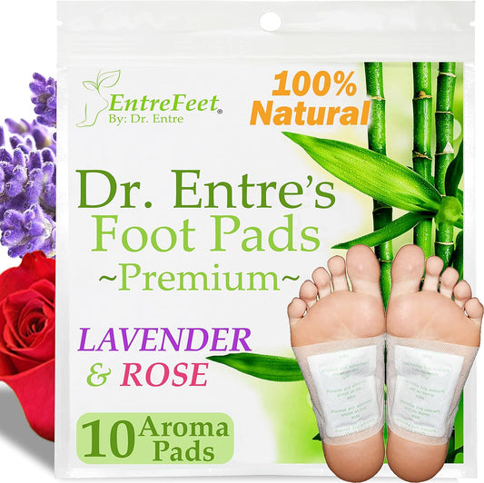 EntreFeet Dr. Entre's Foot Pads front packaging showing lavender and rose extracts.
