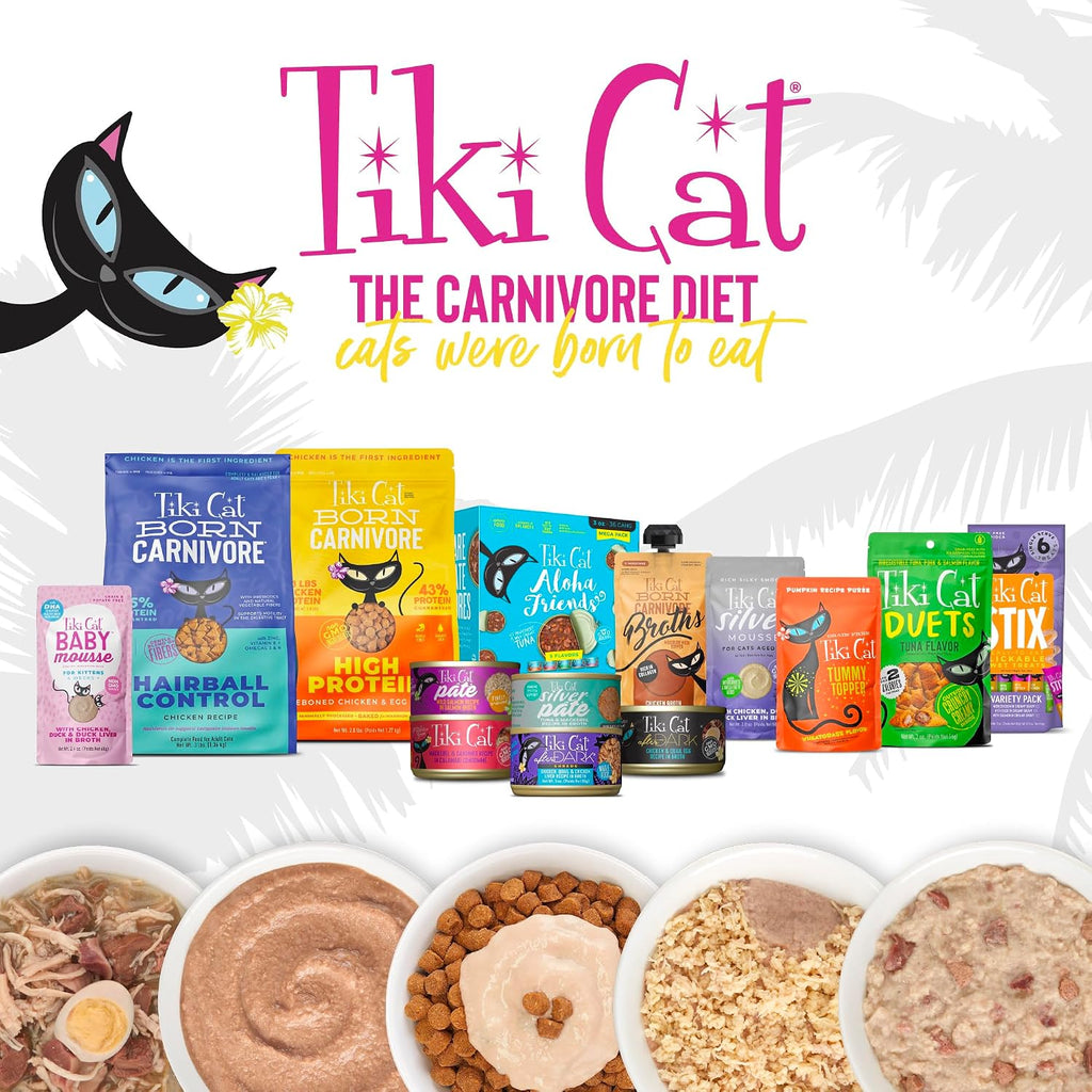 Tiki Cat premium imported USA cat food topper collection