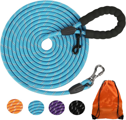 Long Dog Leash for Dog Training 16/20FT/30FT/50FT/100FT, Reflective Leash with Lockable Hook, Heavy Duty Dogs Lead Tie Out Rope for Large Medium Small Dogs Outside Walking, Playing, Camping, or Yard - Image 13