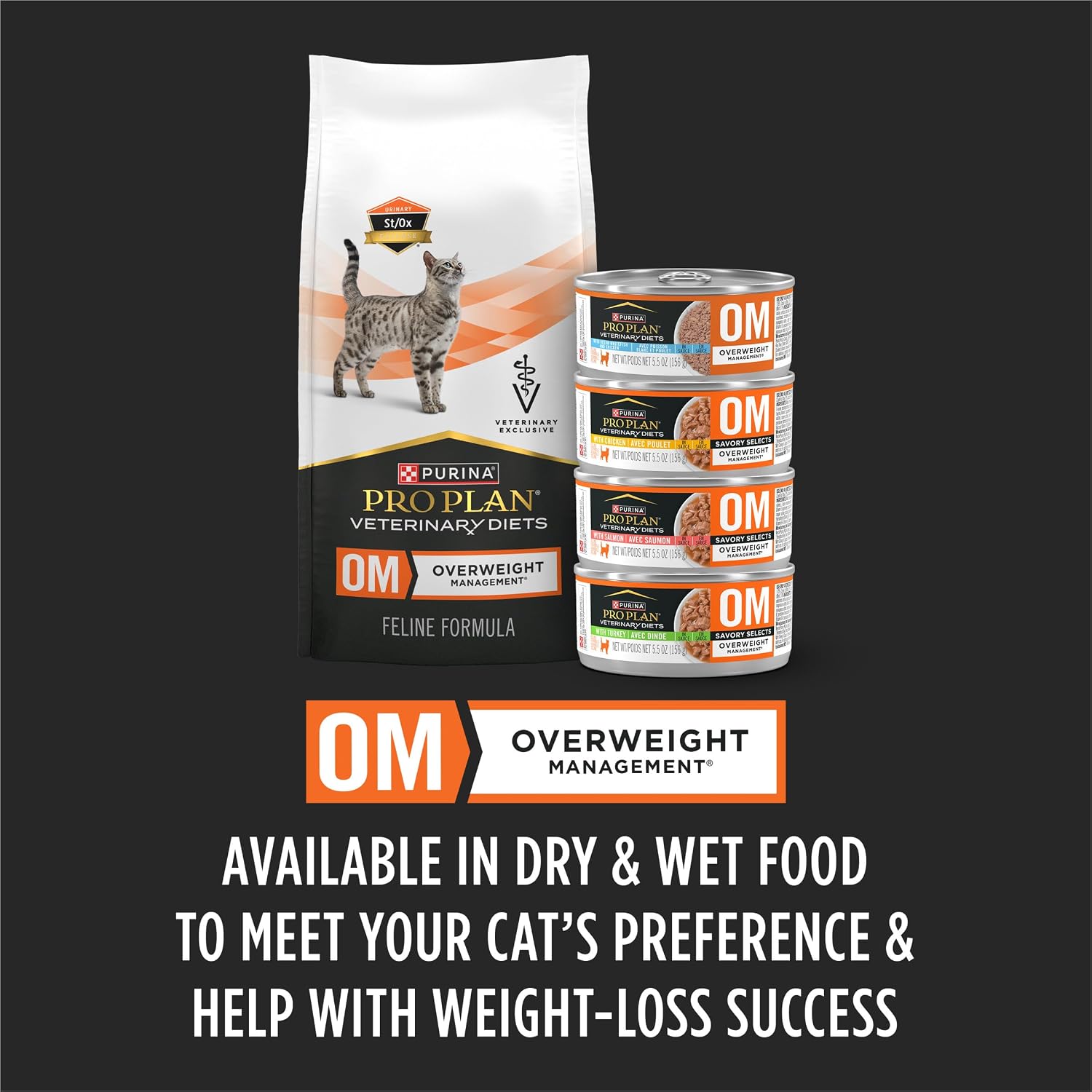 Authentic USA imported Purina Pro Plan OM Overweight Management dry cat food pack packaging